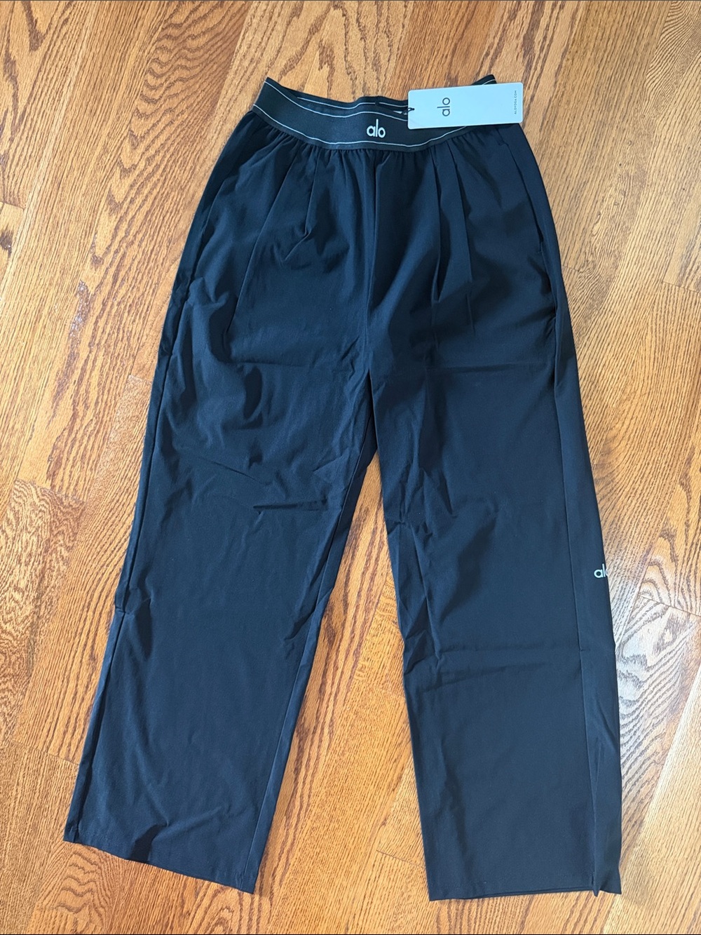 ALO Yoga Black Wide-Leg Suit Up Trouser